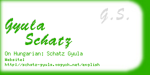 gyula schatz business card